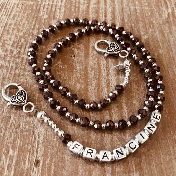 Face Mask Holder Bead Necklace Lanyard Personalize - Picture 1 of 7
